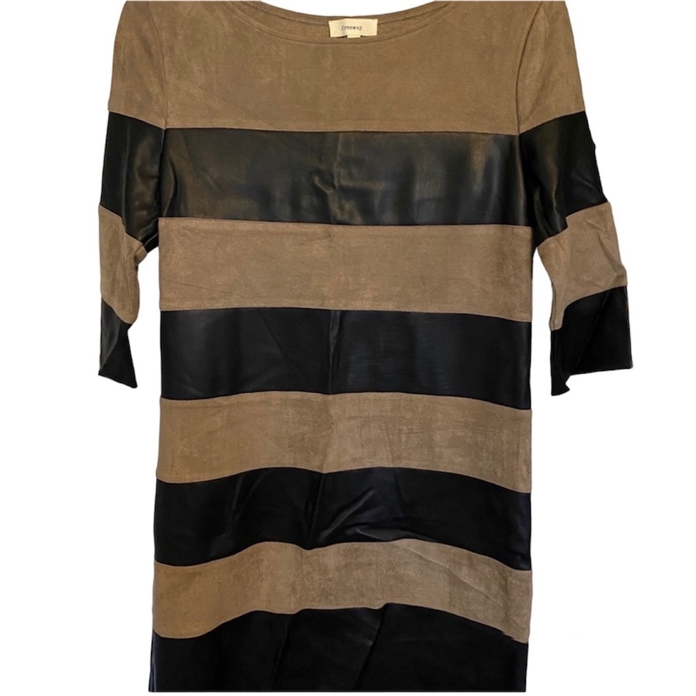 Boutique Suede & Faux Leather Tunic Dress
